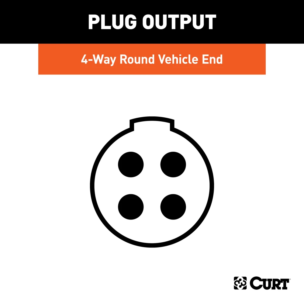 CURT 4-way round trailer electrical connector with metal construction