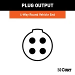CURT 4-way round trailer electrical connector with metal construction