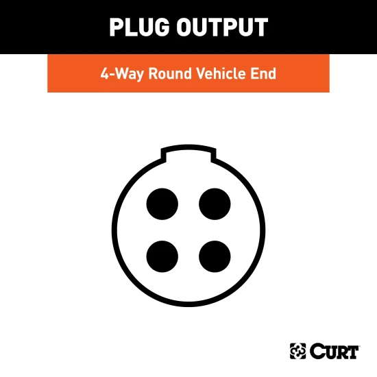 CURT 4-way round trailer electrical connector with metal construction