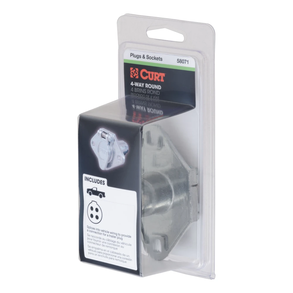 CURT 4-way round trailer electrical connector with metal construction