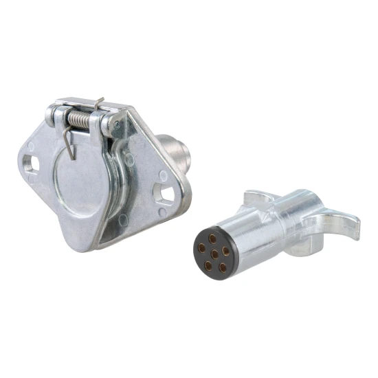 CURT 6-way round electrical connector with durable metal design and steel cover