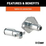 CURT 6-way round electrical connector with durable metal design and steel cover