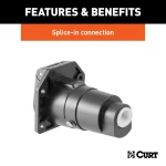 CURT 7-way round RV blade trailer connector with dust cover