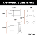 CURT 7-way RV blade connector for trailer with spring-loaded dust cover.