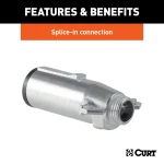 CURT 7-way round trailer connector plug for RV trailers