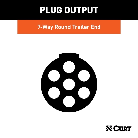 CURT 7-way round trailer connector plug for RV trailers