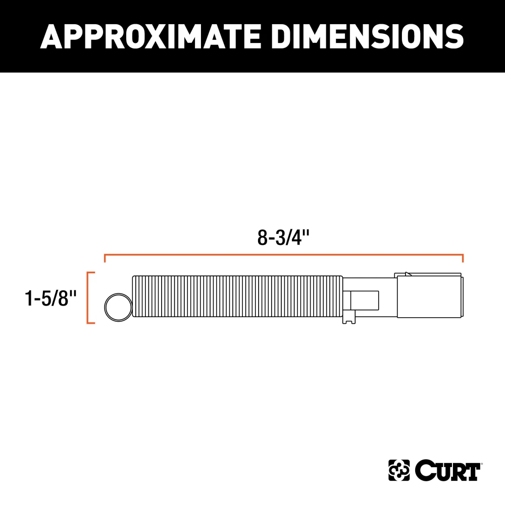 CURT 7-way round electrical connector for trailers, featuring durable die-cast metal and spring protection.