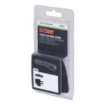 CURT electrical socket cover for 4-way flat connector, featuring durable plastic and attachment tab.