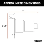 CURT 7-way RV blade electrical connector with durable die-cast metal and dust cover