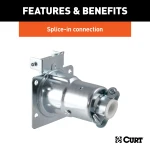 CURT 7-way RV blade electrical connector with durable die-cast metal and dust cover