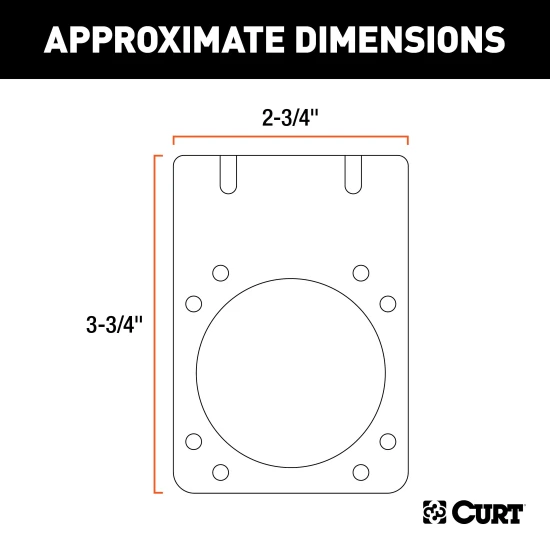 CURT electrical connector bracket for securing 7-way RV sockets on trailer hitch