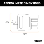 CURT connector tester plugged into a 4-way flat socket with LED indicators lit