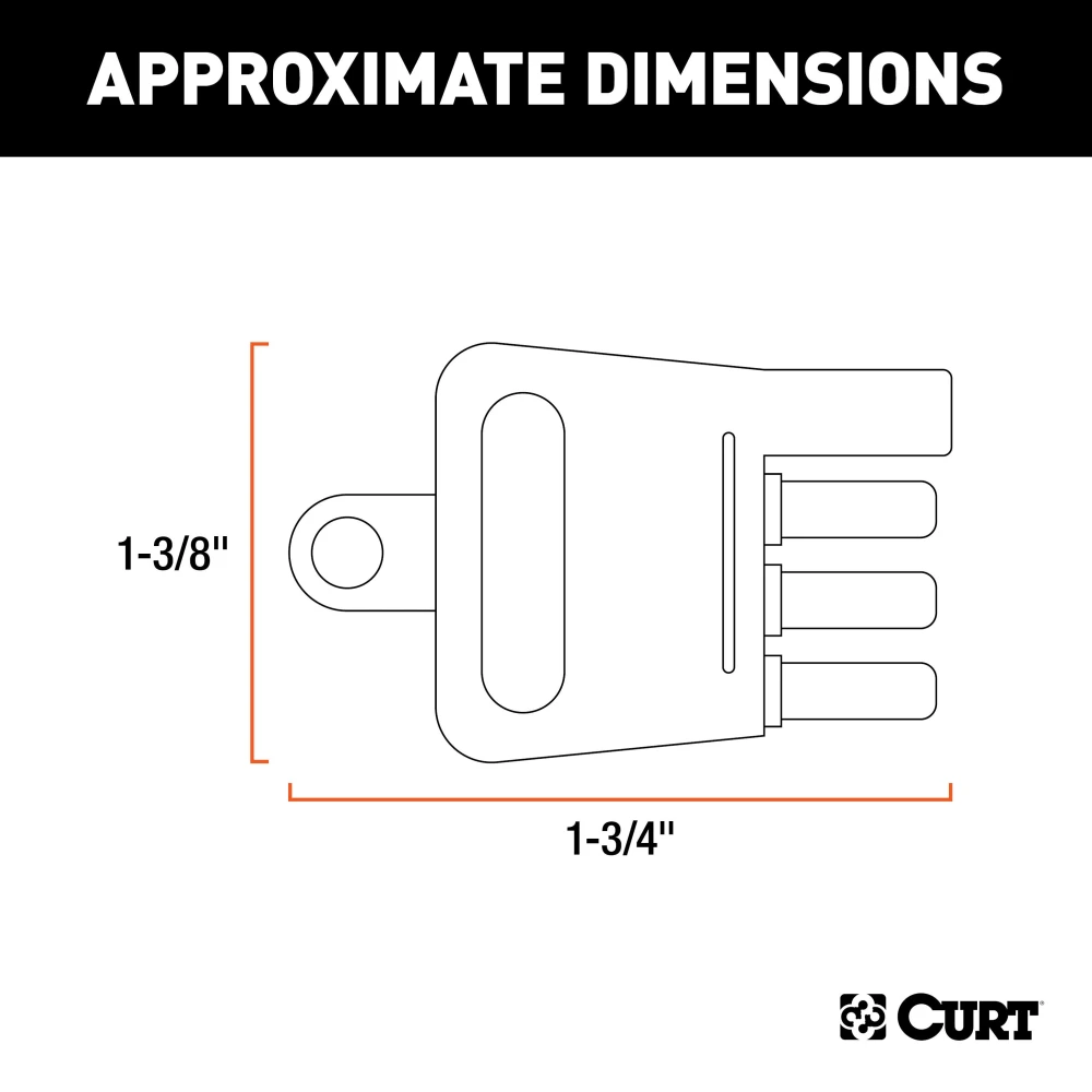 CURT connector tester for 4-way flat socket with LED lights, ensuring trailer light functionality
