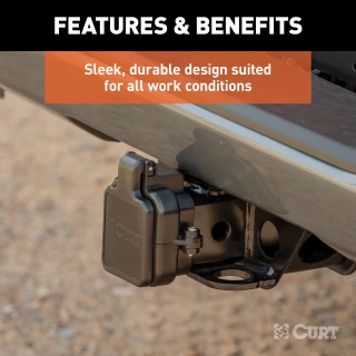 Hitch cap sensor for Chevrolet GMC tailgate protection installed on a truck