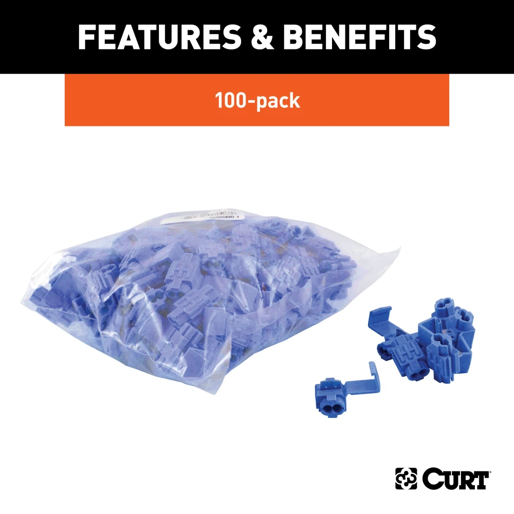 CURT snap locks in packaging for easy trailer wiring splice