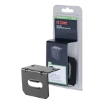 CURT electrical connector bracket securely mounting a 4-way flat socket with a durable black finish