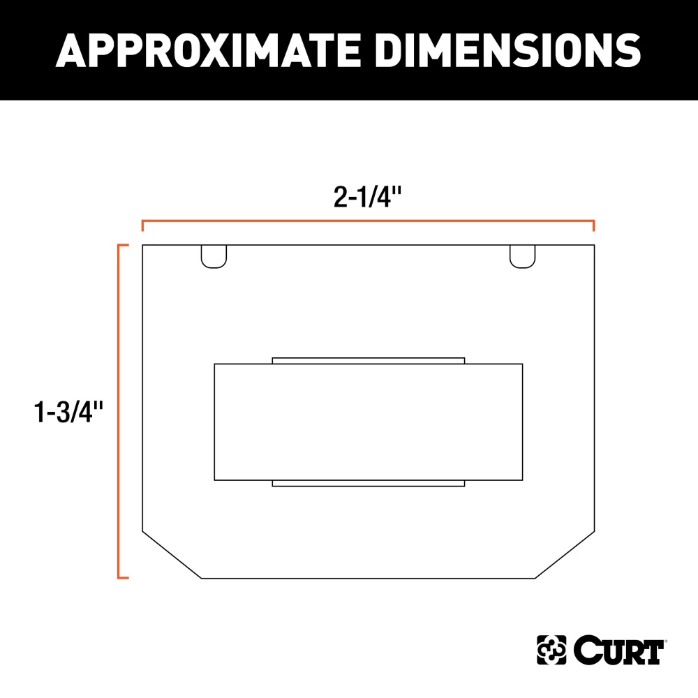 CURT electrical connector bracket securely mounting a 5-way flat socket on trailer hitch.