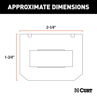 CURT electrical connector bracket securely mounting a 5-way flat socket on trailer hitch.