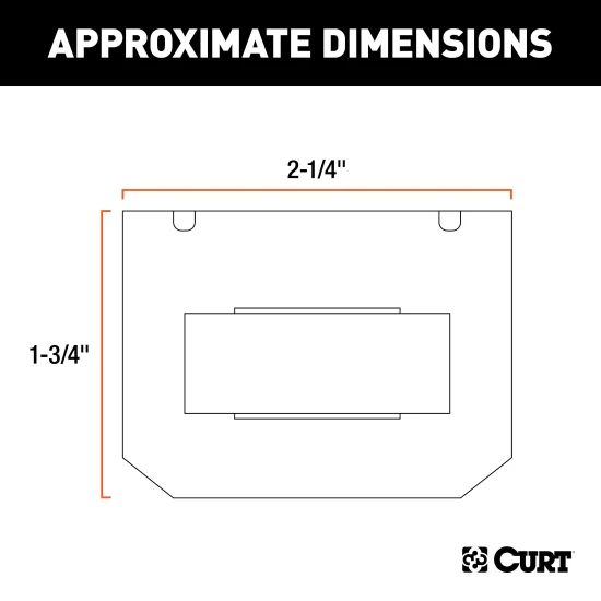 CURT electrical connector bracket securely mounting a 5-way flat socket on trailer hitch.