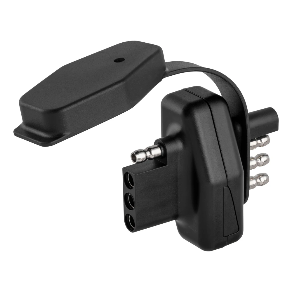 CURT 4-way flat magnetic connector adapter with durable black plastic housing.