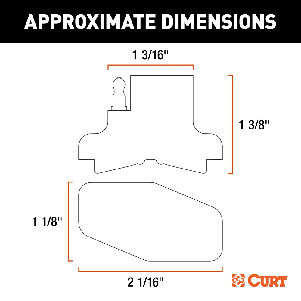 CURT 4-way flat magnetic connector adapter with durable black plastic housing.