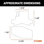 CURT 4-way flat magnetic connector adapter with durable black plastic housing.