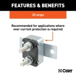 CURT 30 amp universal circuit breaker for safe towing and over-current protection