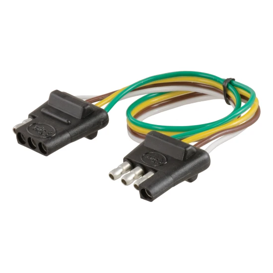 CURT 4-way flat electrical connector with looped wire for vehicle and trailer