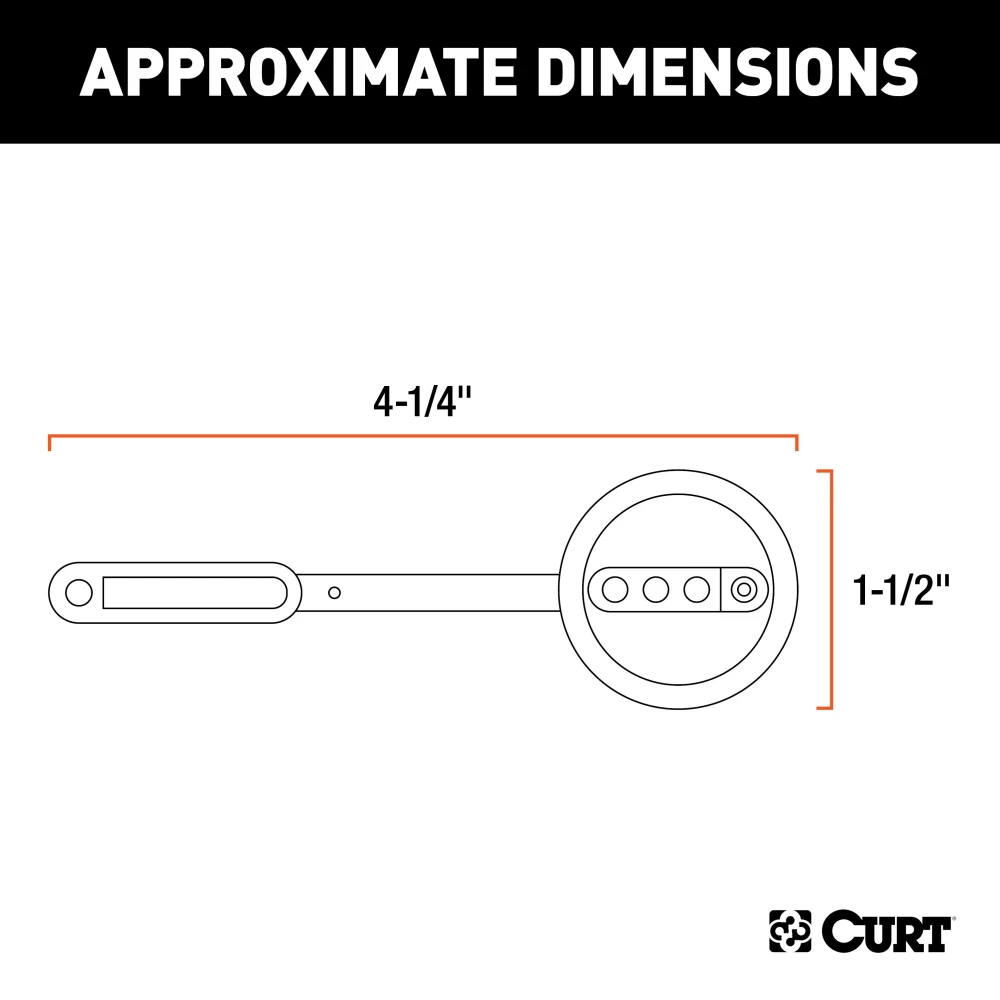 CURT electrical adapter for 4-way flat trailer plug, designed to fit license plate light hole, with dust cover.