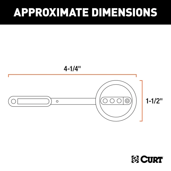 CURT electrical adapter for 4-way flat trailer plug, designed to fit license plate light hole, with dust cover.