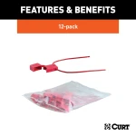12 CURT in-line fuse holders with wire and dust cover for trailer lights