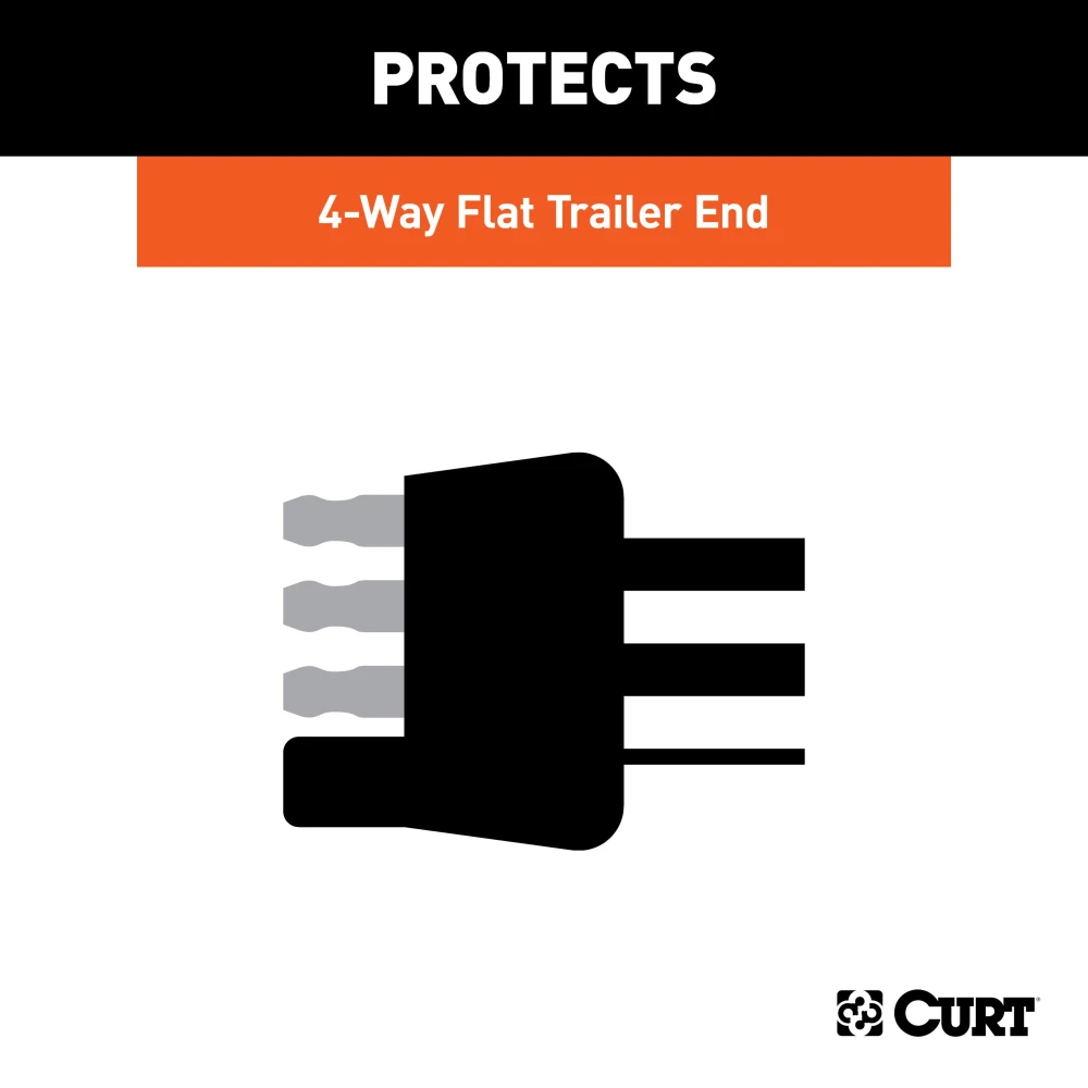 CURT electrical plug cover for 4-way flat connector, durable rubber