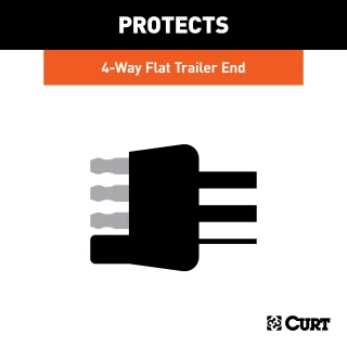 CURT electrical plug cover for 4-way flat connector, durable rubber