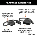 CURT durable rubber connector covers with attachment tabs for trailers