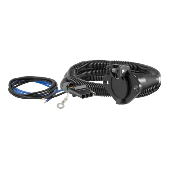 CURT electrical adapter for connecting 4-way flat trailer plug to 6-way round socket