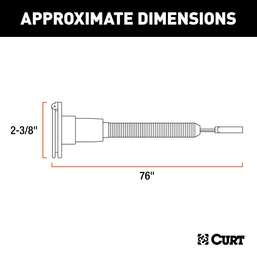 CURT electrical adapter for connecting 4-way flat trailer plug to 6-way round socket