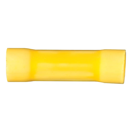 CURT butt connectors with vinyl insulation for easy wire connections on 12-10 gauge wires, pack of 100.