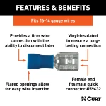 Blue vinyl-insulated CURT quick connectors for 16-14 gauge wires