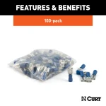 Blue vinyl-insulated CURT quick connectors for 16-14 gauge wires
