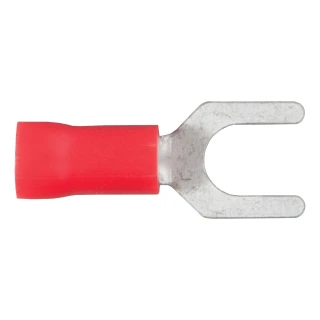 Red CURT spade terminals for 22-18 gauge wires, vinyl-insulated for secure connections