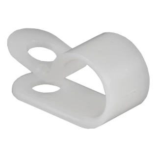 25 CURT white nylon loom clamps for securing trailer wiring and protecting against vibration and damage.