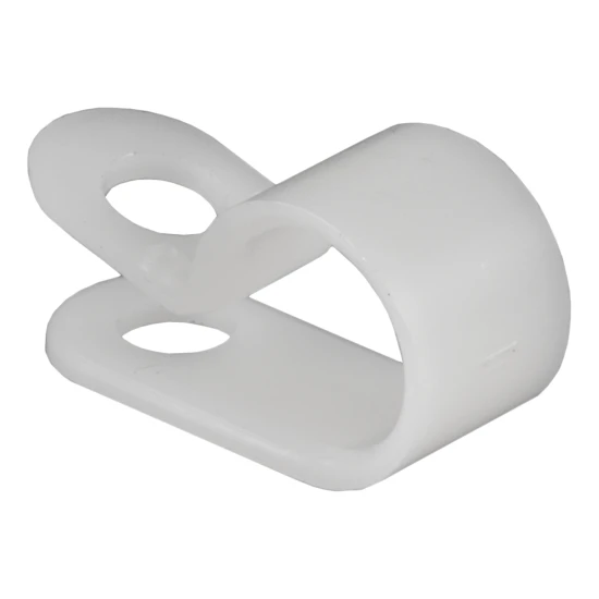 25 CURT white nylon loom clamps for securing trailer wiring and protecting against vibration and damage.