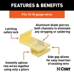 CURT snap locks, quick-splice connectors for 12-10 gauge wires.