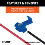 CURT snap locks package for 18-14 gauge trailer wiring connection