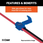 CURT snap locks package for 18-14 gauge trailer wiring connection