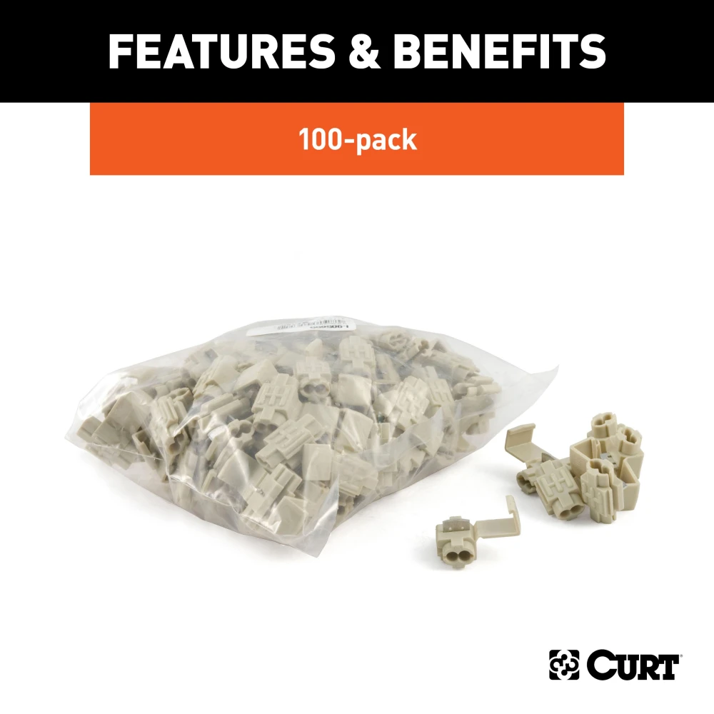 CURT snap locks package for 18-14 gauge trailer wiring connection