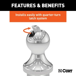 CURT OEM puck system gooseneck ball installed in a Ram pickup truck bed.