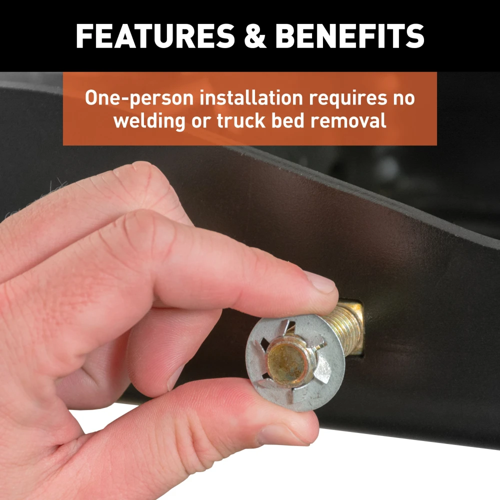 CURT Double Lock EZr gooseneck hitch with flip-and-store ball for 30,000 lbs. towing capacity.