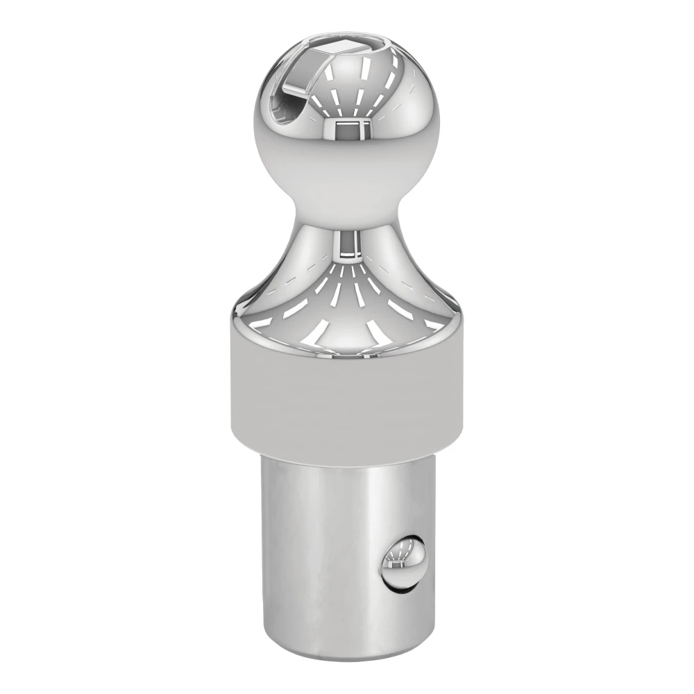 CURT OEM puck system gooseneck ball with chrome finish, compatible with certain pickups.