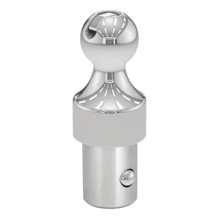 CURT OEM puck system gooseneck ball with chrome finish, compatible with certain pickups.
